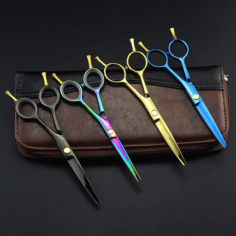 professional Japan 440c 5.5 '' Two-tailed cut hair scissors haircut thinning barber hair cutting shears hairdresser scissors set