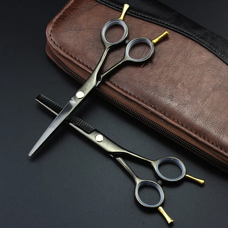 professional Japan 440c 5.5 '' Two-tailed cut hair scissors haircut thinning barber hair cutting shears hairdresser scissors set