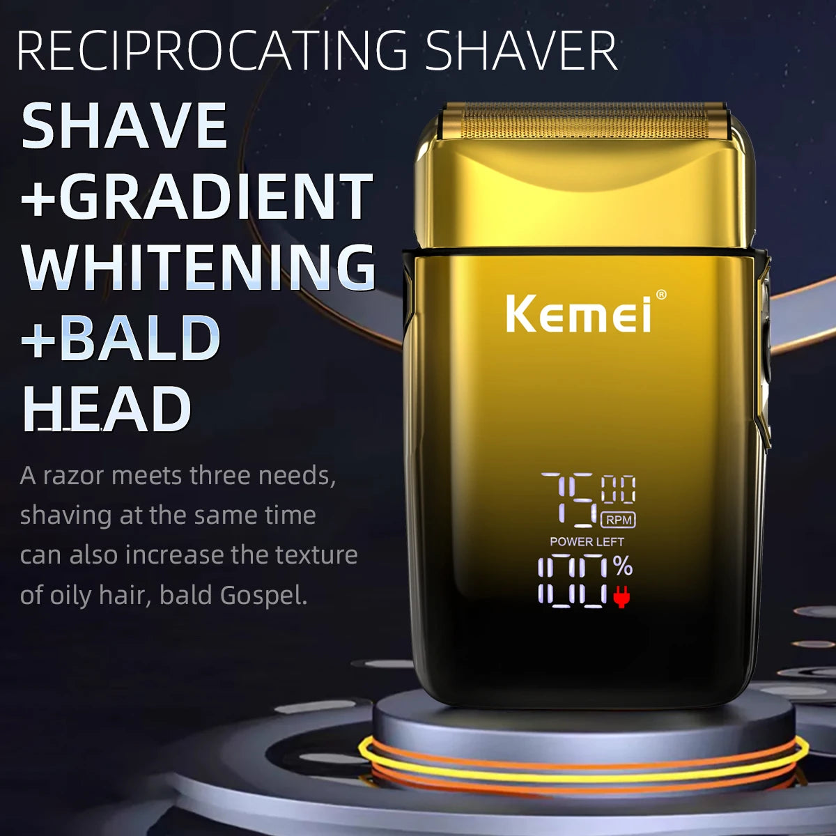 Kemei TX10 New Electric Shaver with LED Display Screen