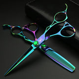 Hollow out Aurora professional barber scissors 6 inch Japanese