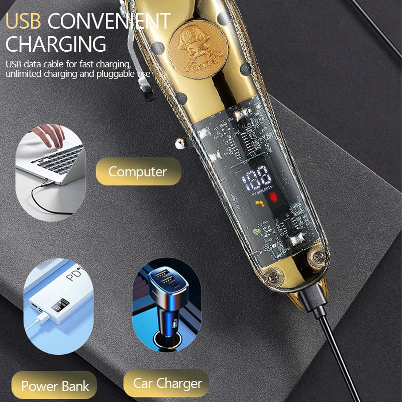 Kemei 1829 Gold Transparent Hair Clipper