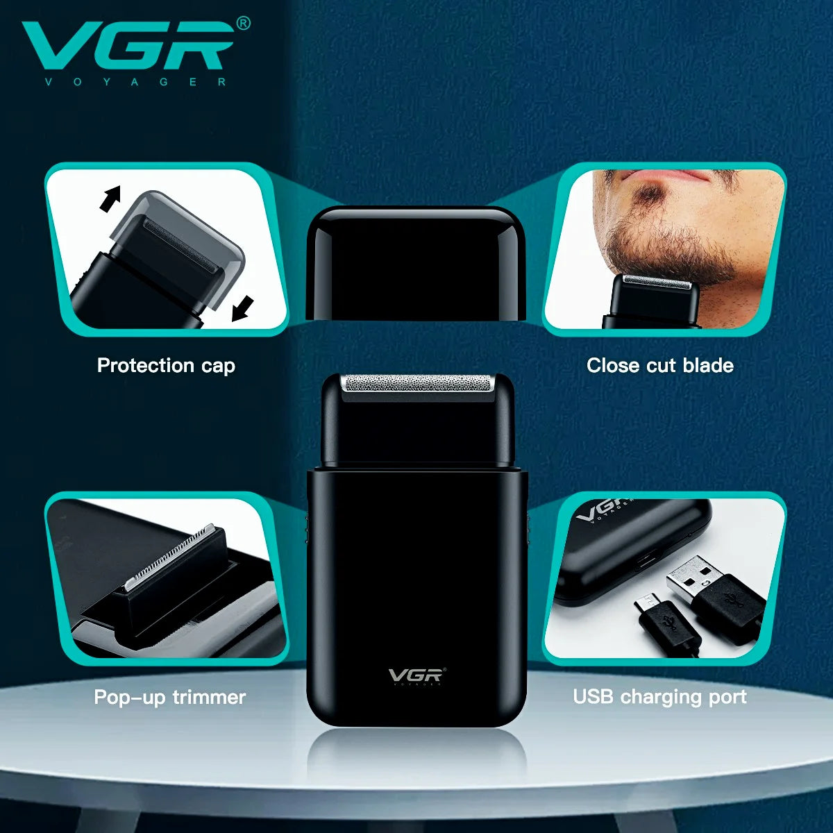 VGR Portable Electric Mini Shaver