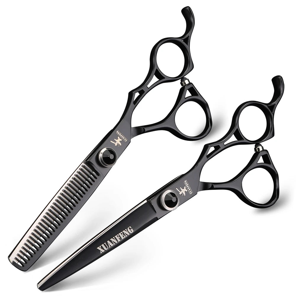 Hollow out Aurora professional barber scissors 6 inch Japanese